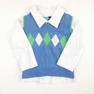 Good Lad Argyle Sweater Vest & Shirt 18 Months